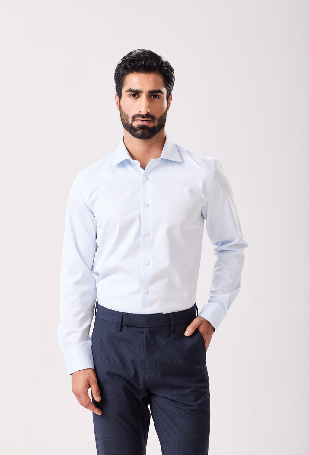 Blue Supima Cotton Dress Shirt – MH&Y