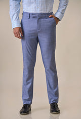 Blue Easy Iron Formal Trousers