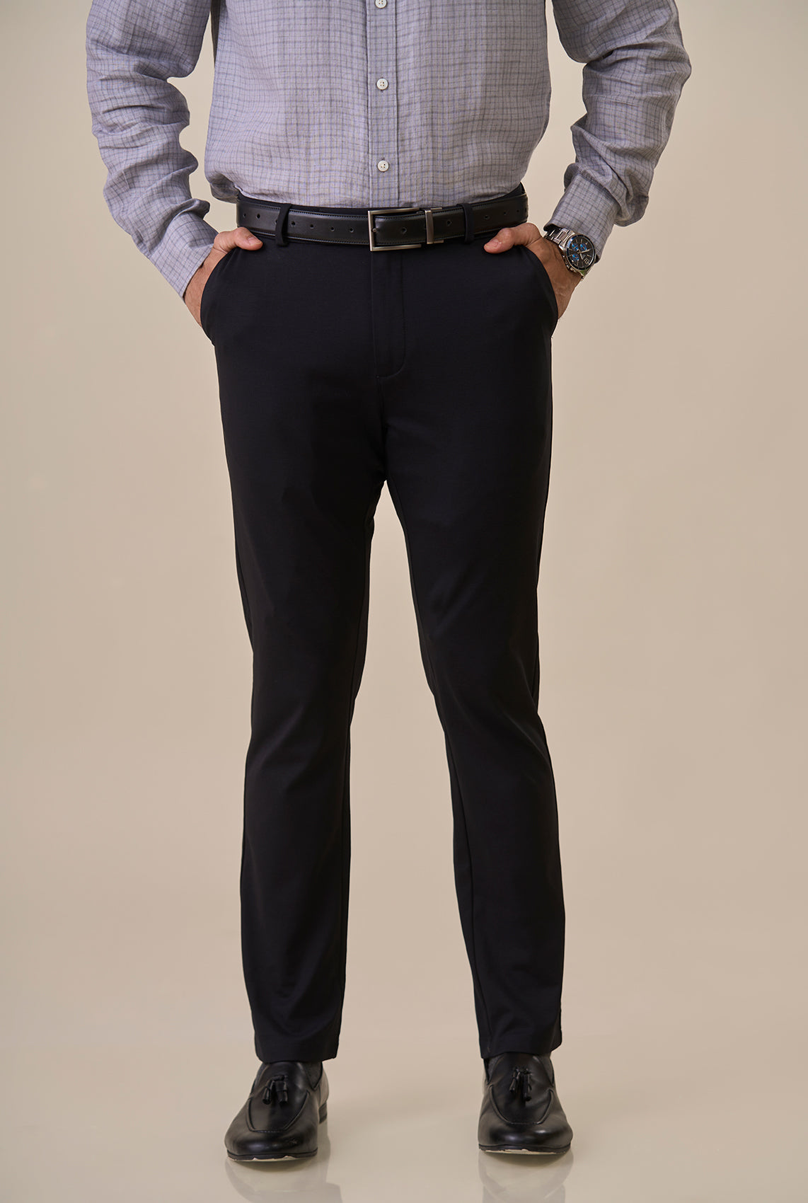 Black Formal Knit Trousers