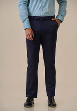 Navy Formal Knit Trousers