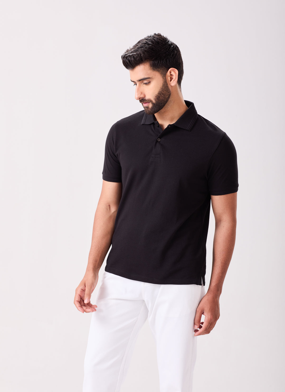 Black Pima Cotton Polo Shirt