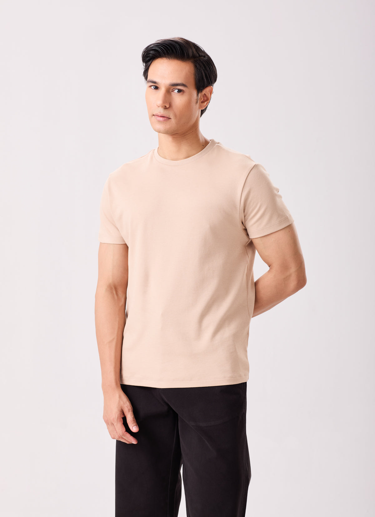 Camel Pima Cotton Crew Neck T-Shirt