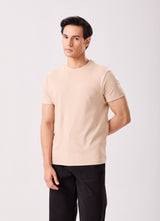 Camel Pima Cotton Crew Neck T-Shirt