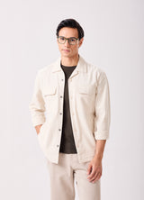 Beige Cotton Linen Shacket