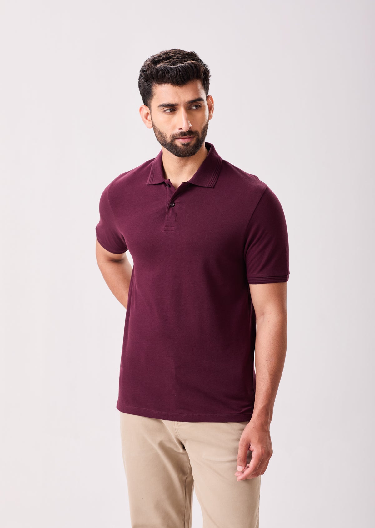 Wine Pima Cotton Polo Shirt