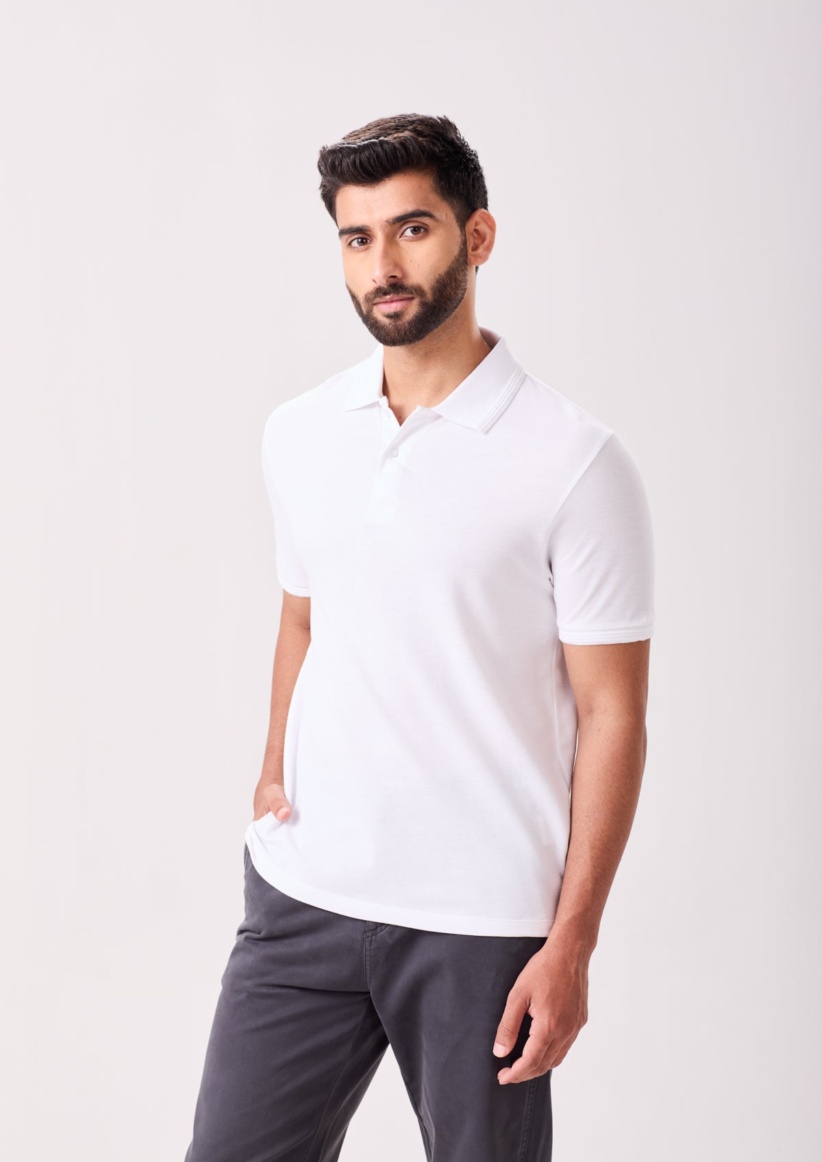 White Pima Cotton Polo Shirt
