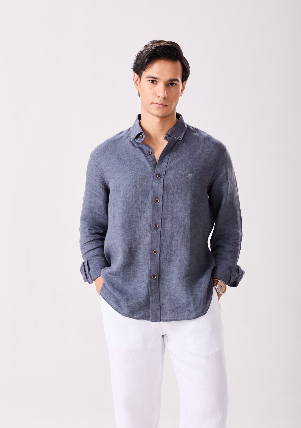 Indigo Luxe Linen Shirt