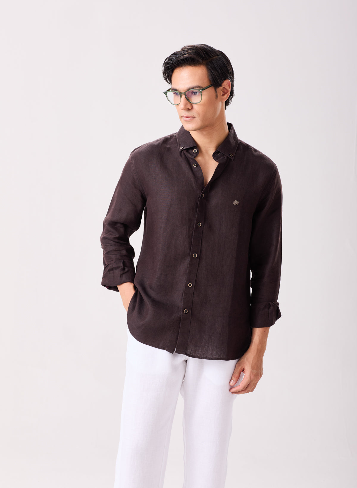 Brown Luxe Linen Shirt