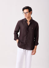 Brown Luxe Linen Shirt