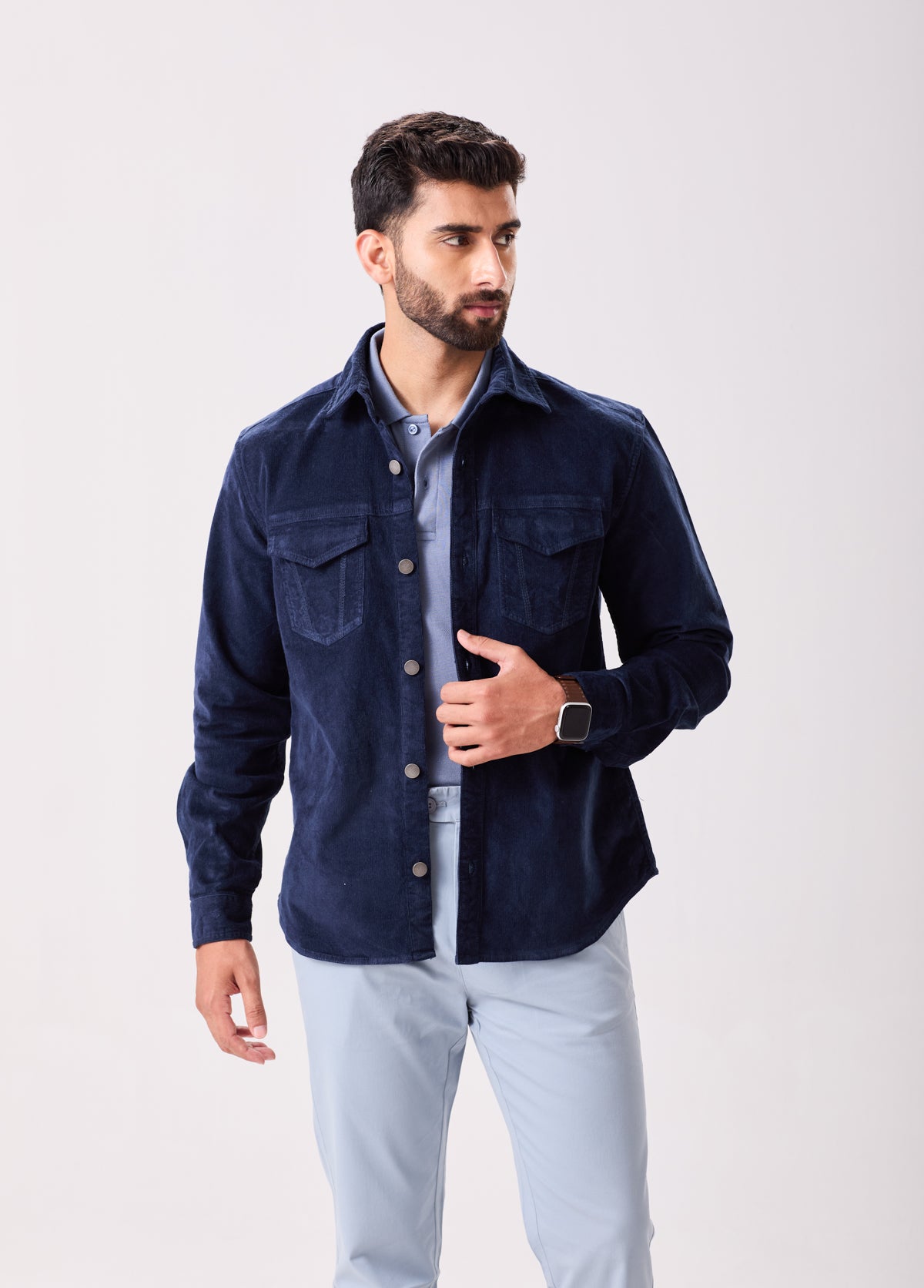 Navy Corduroy Overshirt