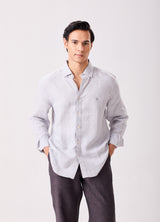 Grey Luxe Linen Shirt