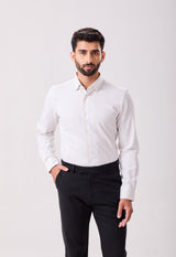 Beige Jacquard Stripes Evening Shirt