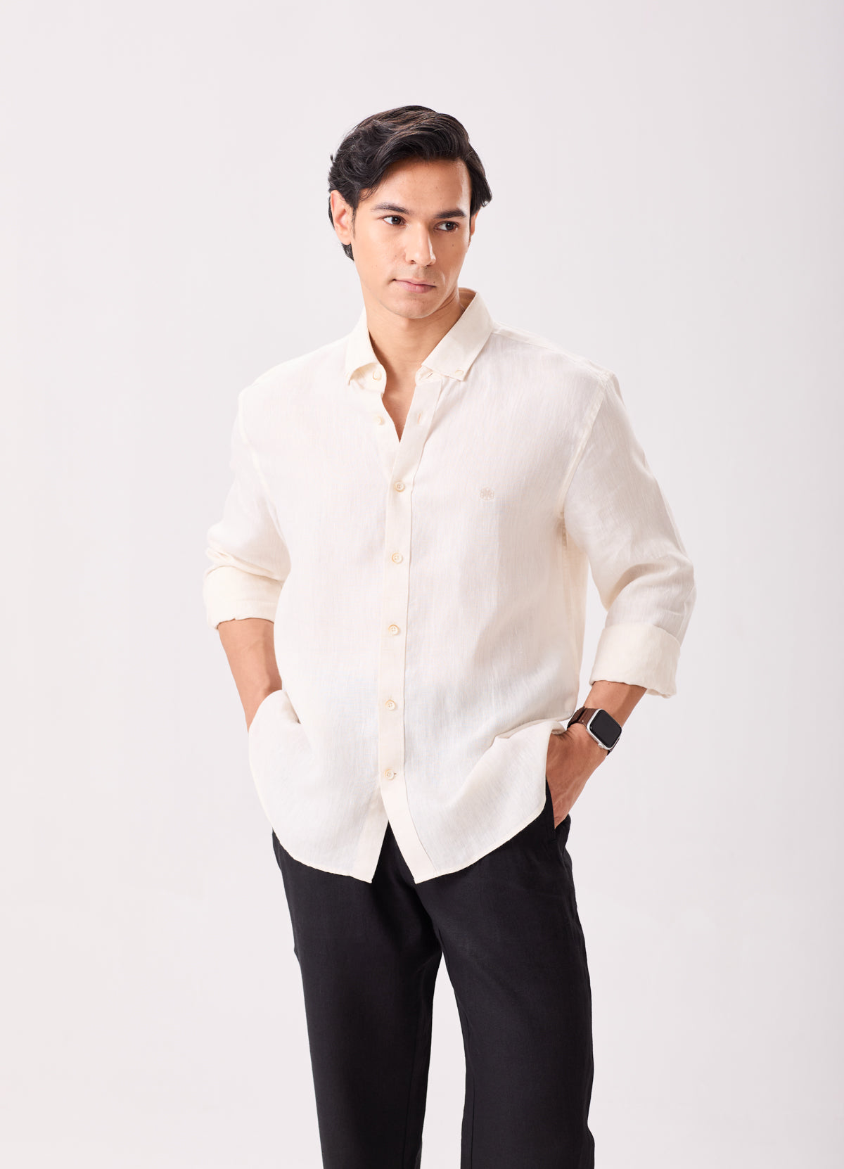 Beige Luxe Linen Shirt