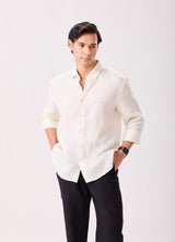 Beige Luxe Linen Shirt