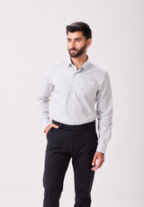 Grey Easy Iron Micro Checks Shirt