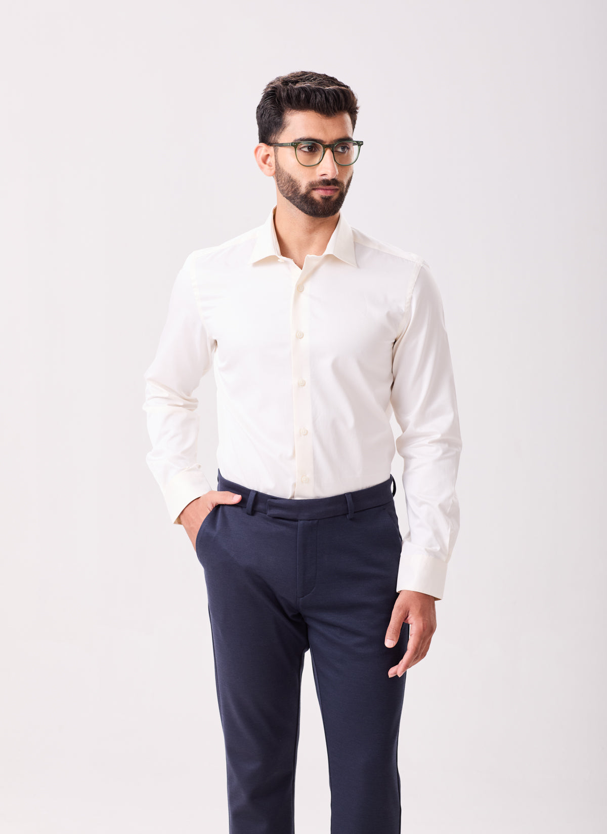 Pale Yellow Supima Cotton Dress Shirt