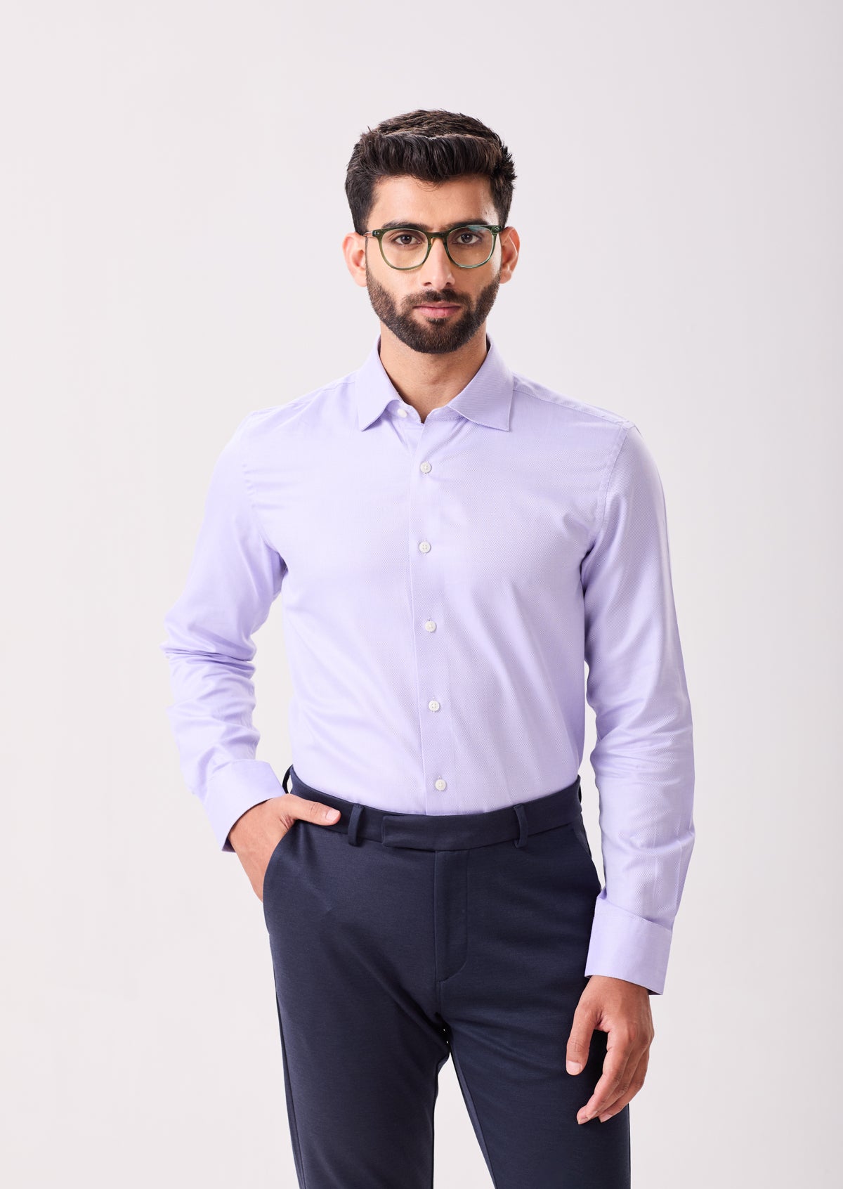 Lilac Cotton Dobby Classic Shirt