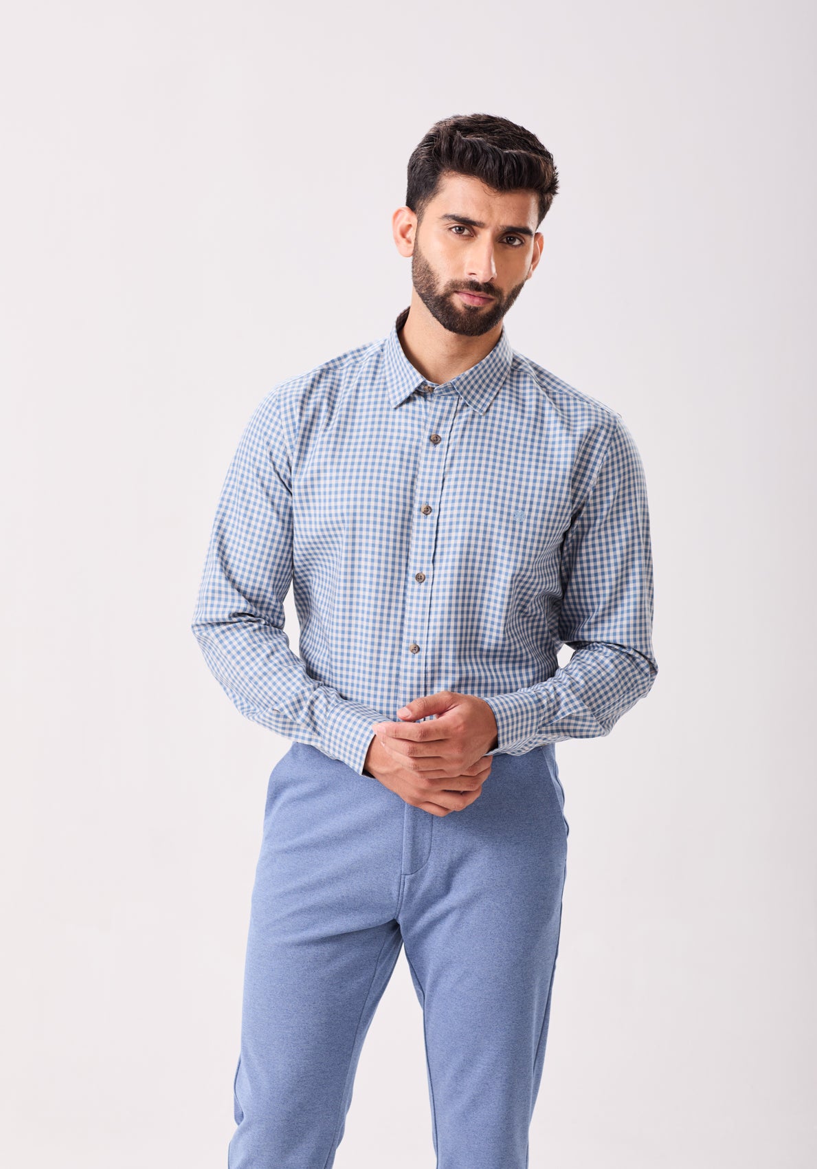 Blue Gingham Checks Shirt