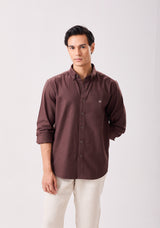 Maroon Brushed Micro Dobby Shirt