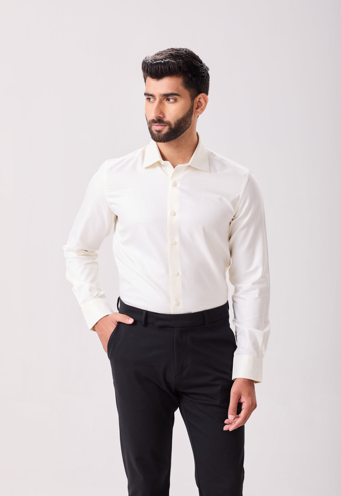 Yellow Cotton Dobby Classic Shirt