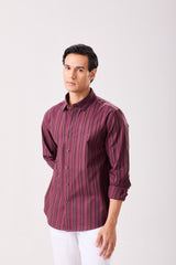 Wine Easy Iron Multi Stripes Shirt