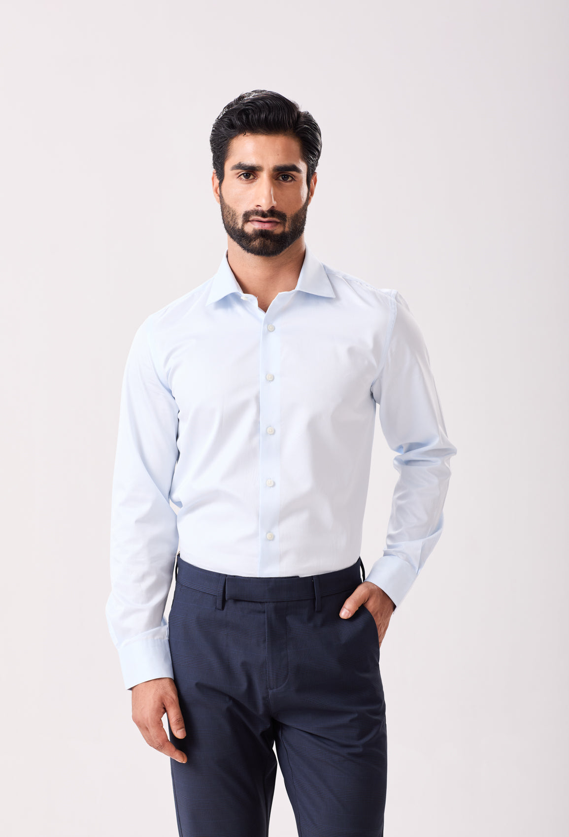Blue Supima Cotton Dress Shirt