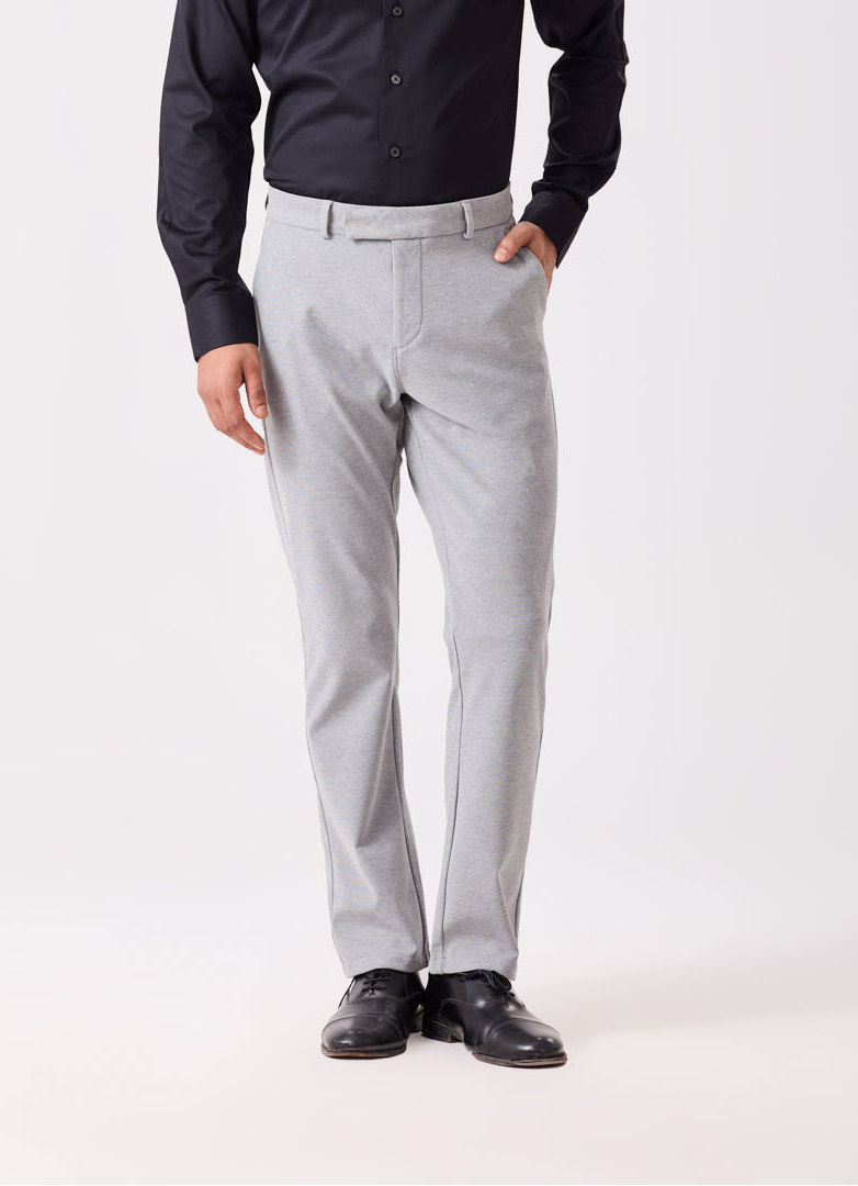 Grey Formal Knit Trousers