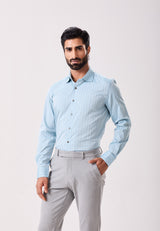 Blue Easy Iron Striped Shirt