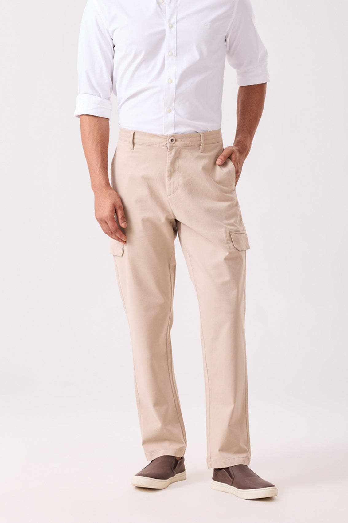 Beige Hybrid Cargo Pant