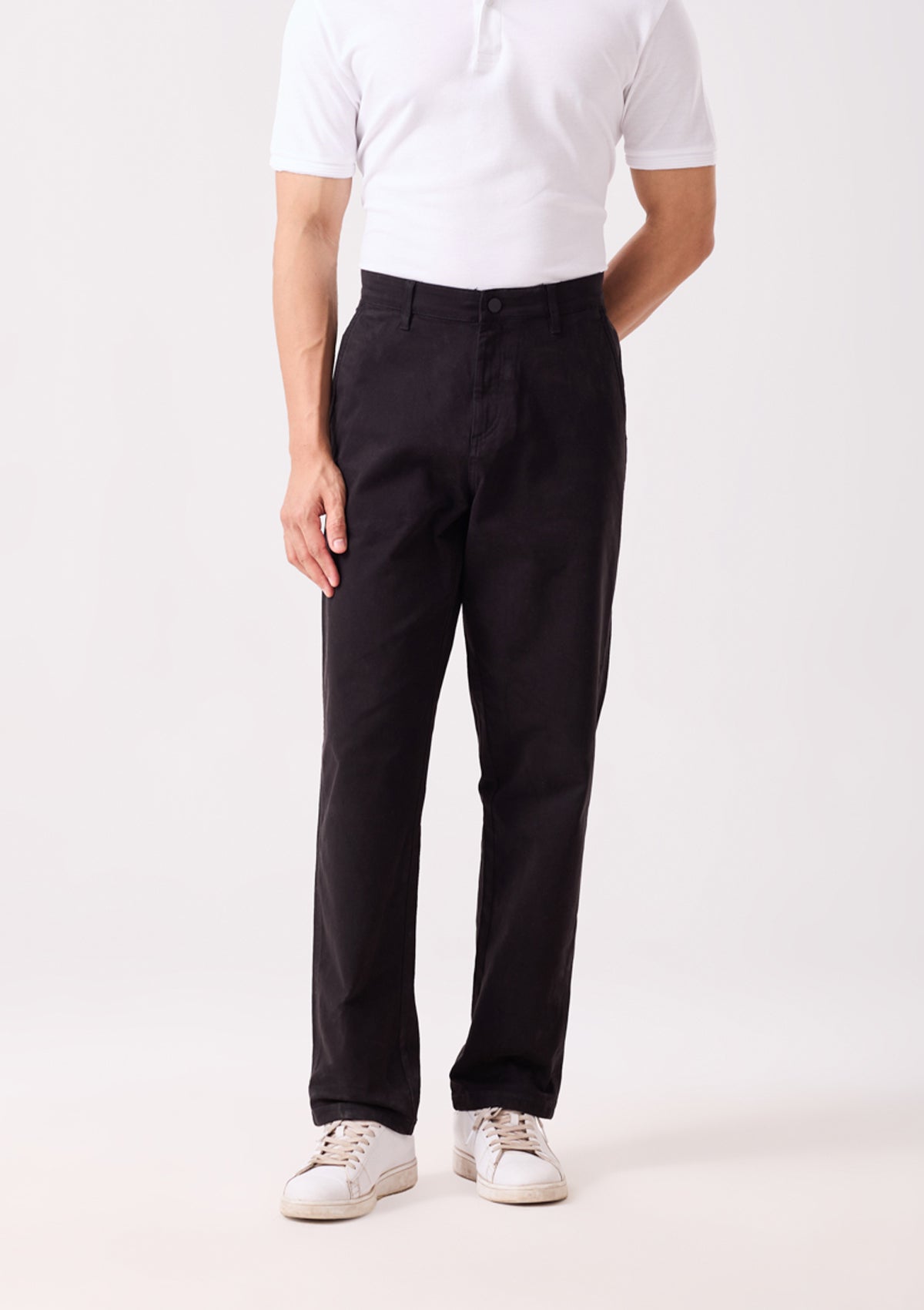 Black Overdyed Chinos