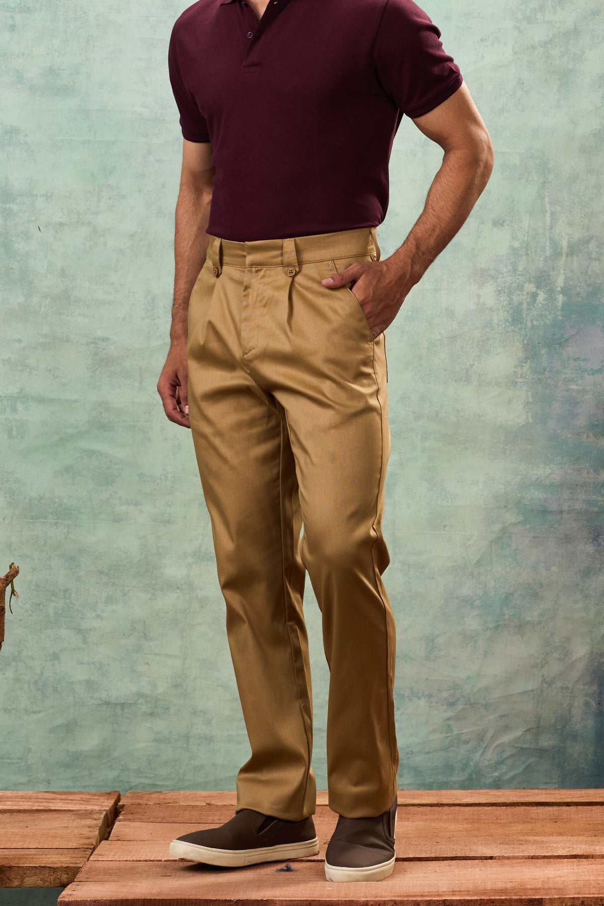 Khaki Arrow Tab Chinos