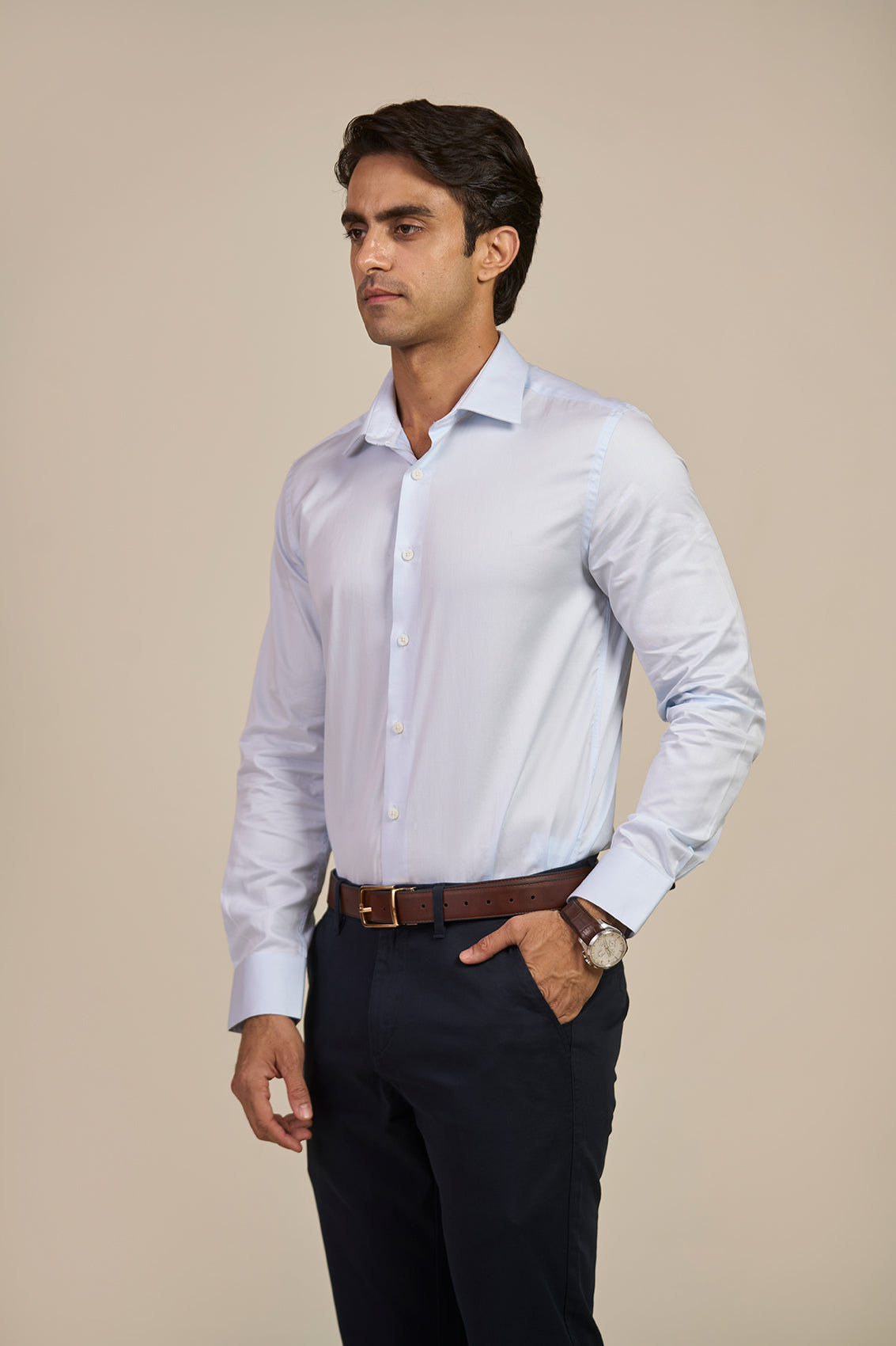 Blue Supima Cotton Dress Shirt