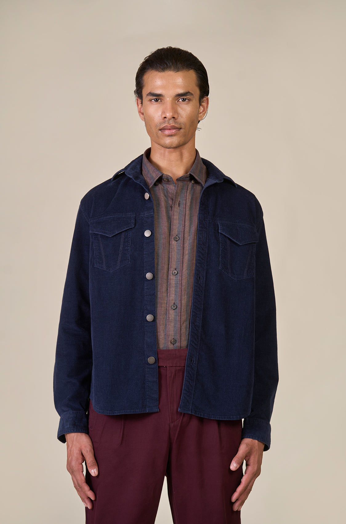 Navy Corduroy Overshirt